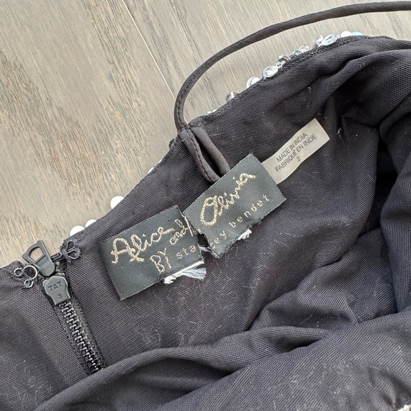 Alice + Olivia Nelle Embellished Maxi Dress Crystal Rhinestone Sequin Sz 2 EUC - Picture 4 of 12